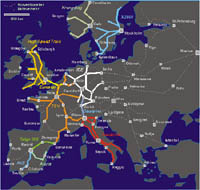 Streckennetz Hochgeschwindigkeitszüge Europa